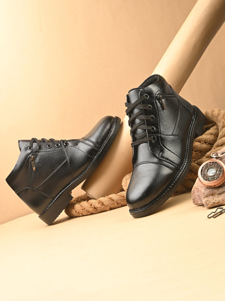 CARLO ROMANO VEGAN LEATHER ANKEL LACE UP BOOT FOR MEN