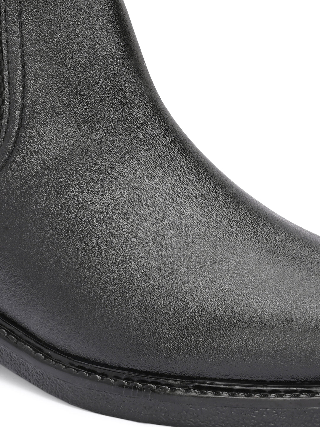 CARLO ROMANO BLACK COLOR BLACK VEGAN LEATHER SLIP-ONS ANKLE BOOT FOR MEN (Copy)