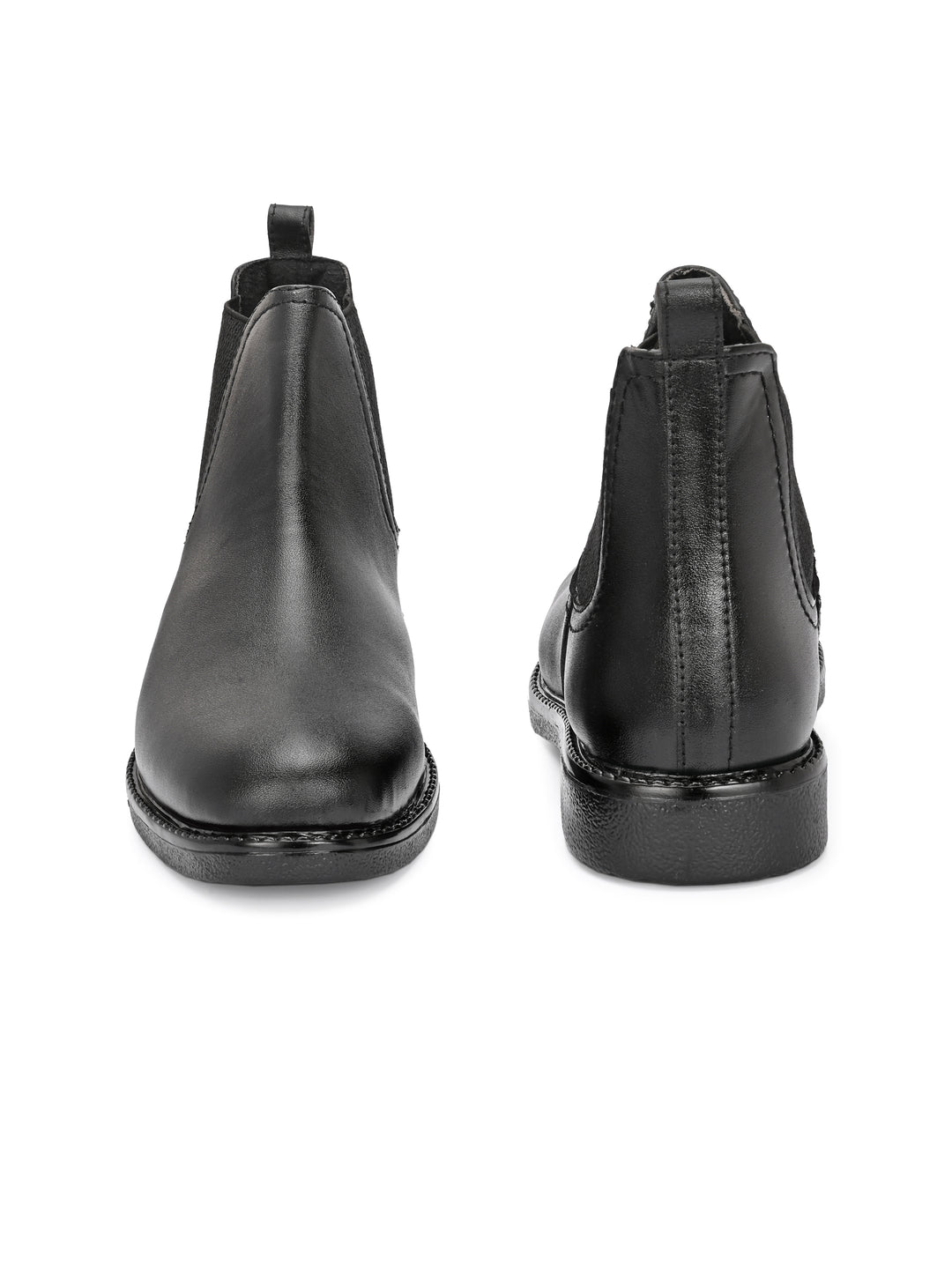 CARLO ROMANO BLACK COLOR BLACK VEGAN LEATHER SLIP-ONS ANKLE BOOT FOR MEN (Copy)