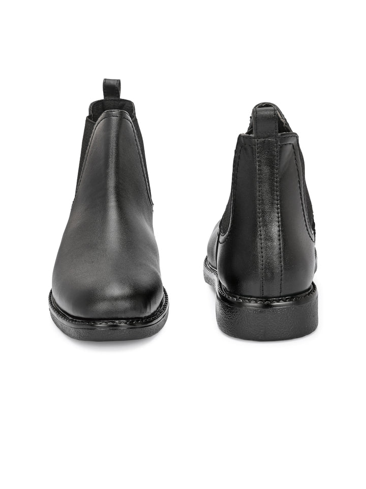 CARLO ROMANO BLACK COLOR BLACK VEGAN LEATHER SLIP-ONS ANKLE BOOT FOR MEN (Copy)