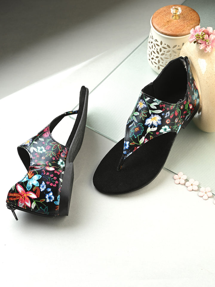 CARLO ROMANO VEGAN LEATHER FLAT SANDAL FOR WOMEN