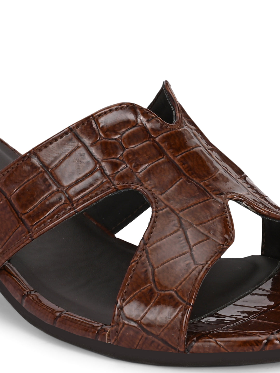 CARLO ROMANO VEGAN LEATHER CROCO PRINTED SLIPPER FOR WOMEN