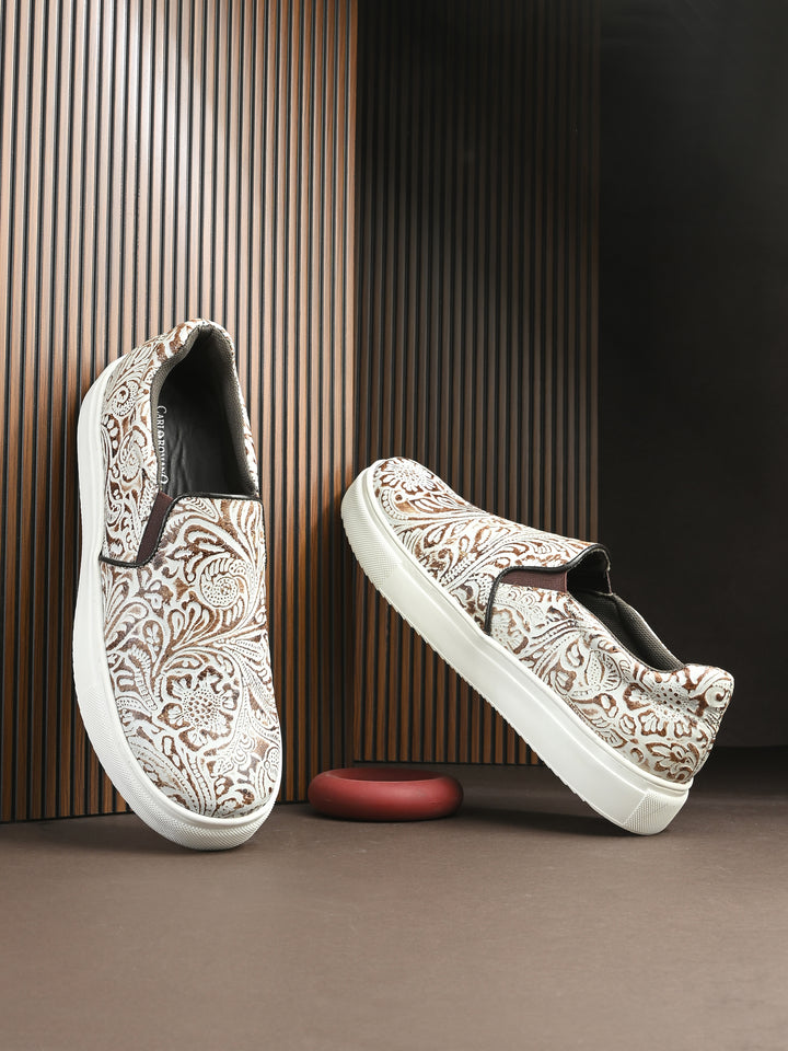 CARLO ROMANO GENUINE CRUST LEATHER CASUAL SNEAKER FOR WOMEN