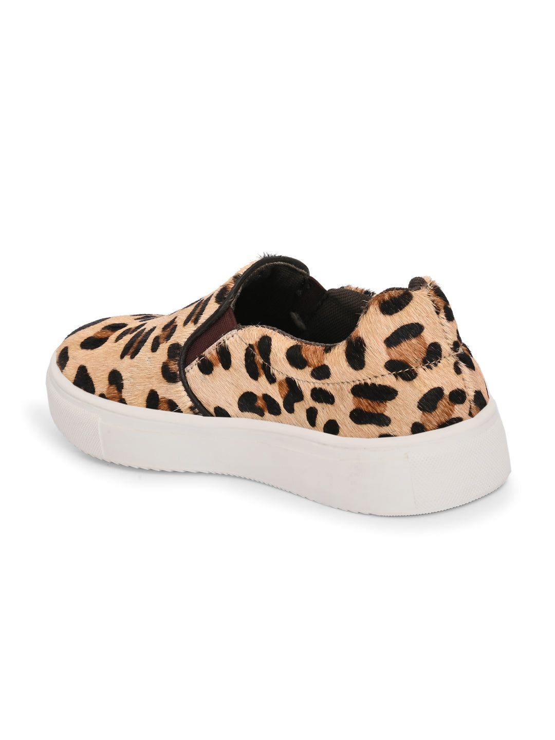 CARLO ROMANO GENUINE LEATHER LEOPARD ANIMAL PRINTED CASUAL SNEAKER FOR WOMEN