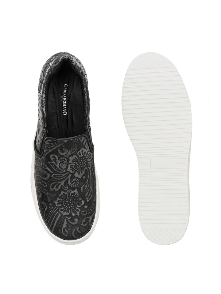 CARLO ROMANO GENUINE LEATHER CASUAL SNEAKER FOR WOMEN