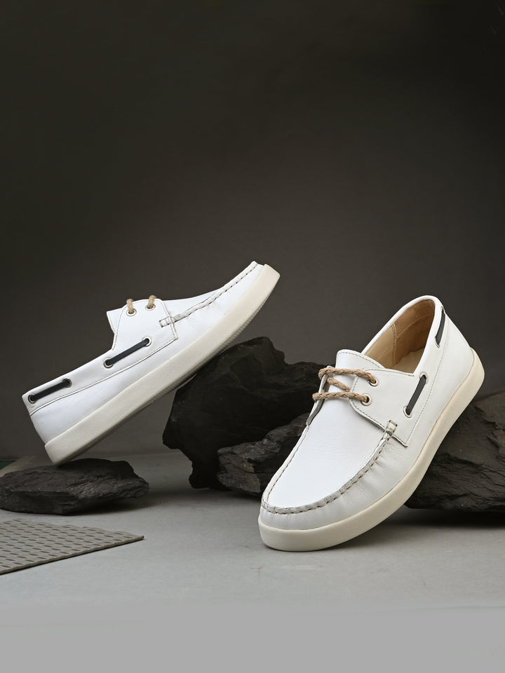 CARLO ROMANO GENUINE LEATHER BOAT SHOE FOR MEN