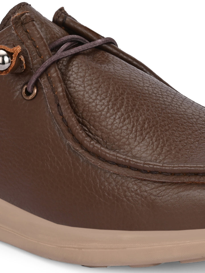 Men's Milled Leather Fancy Lace Up Casual Shoes