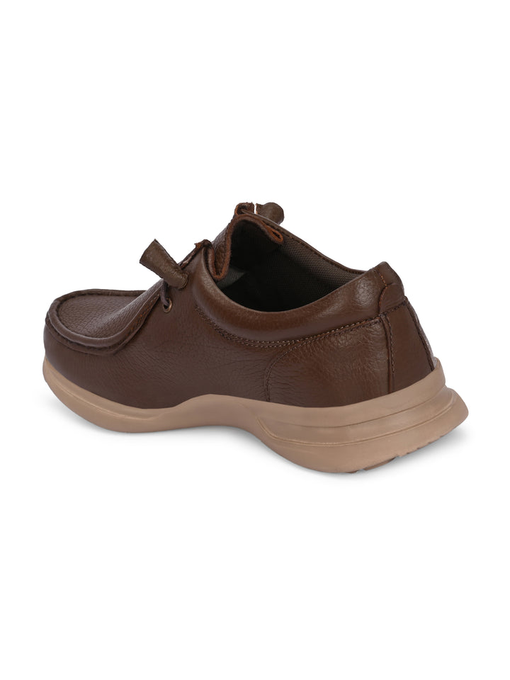 Men's Milled Leather Fancy Lace Up Casual Shoes