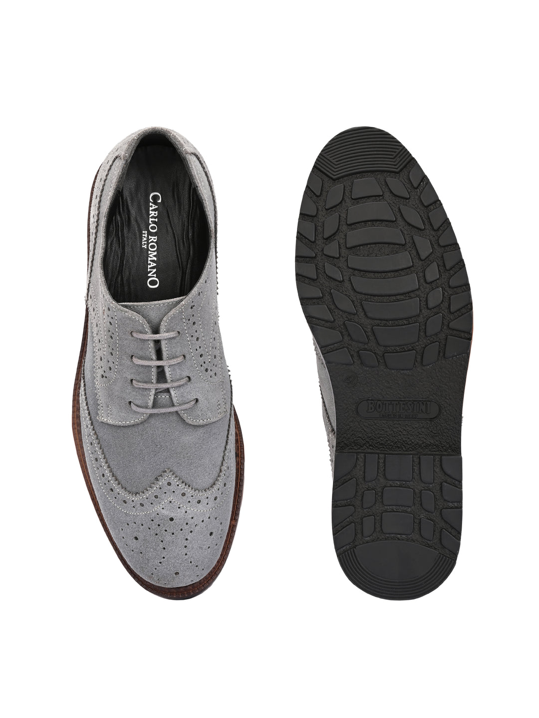 CARLO ROMANO SUEDE LEATHER BROGUE FORMAL LACE-UP SHOE FOR MEN