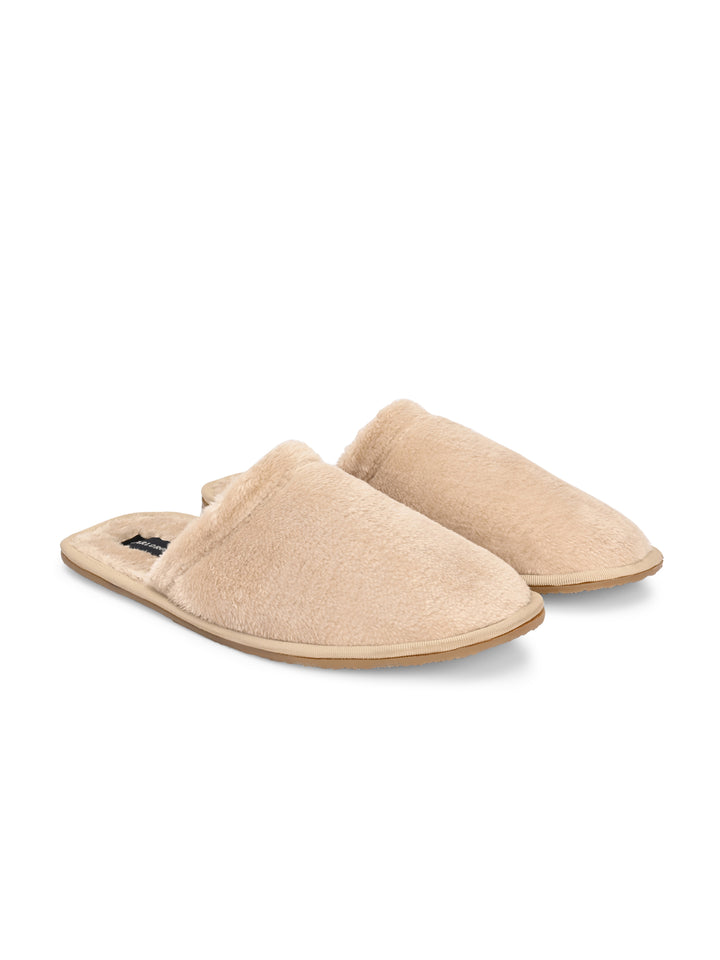 CARLO ROMANO BY WASAN BLACK COLOR PREMIUM ARTIFICIAL FUR MULES FOR MEN