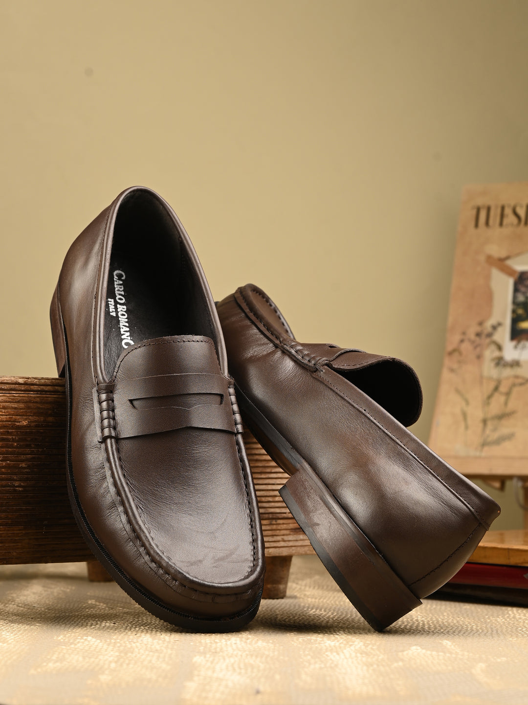 Men's Genuine Leather Slip On moccasin loafer shoes for men