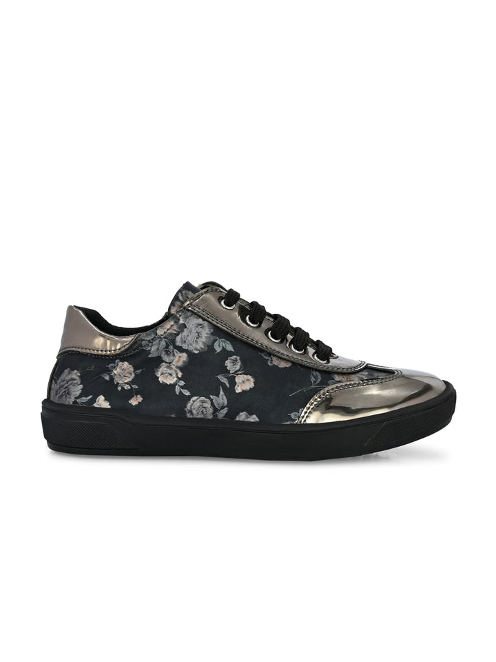 CARLO ROMANO BY WASAN VEGAN PATENT FLOWER PRINT SHOES FOR KIDS