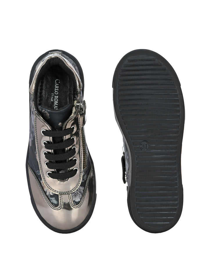 CARLO ROMANO BY WASAN VEGAN PATENT FLOWER PRINT SHOES FOR KIDS