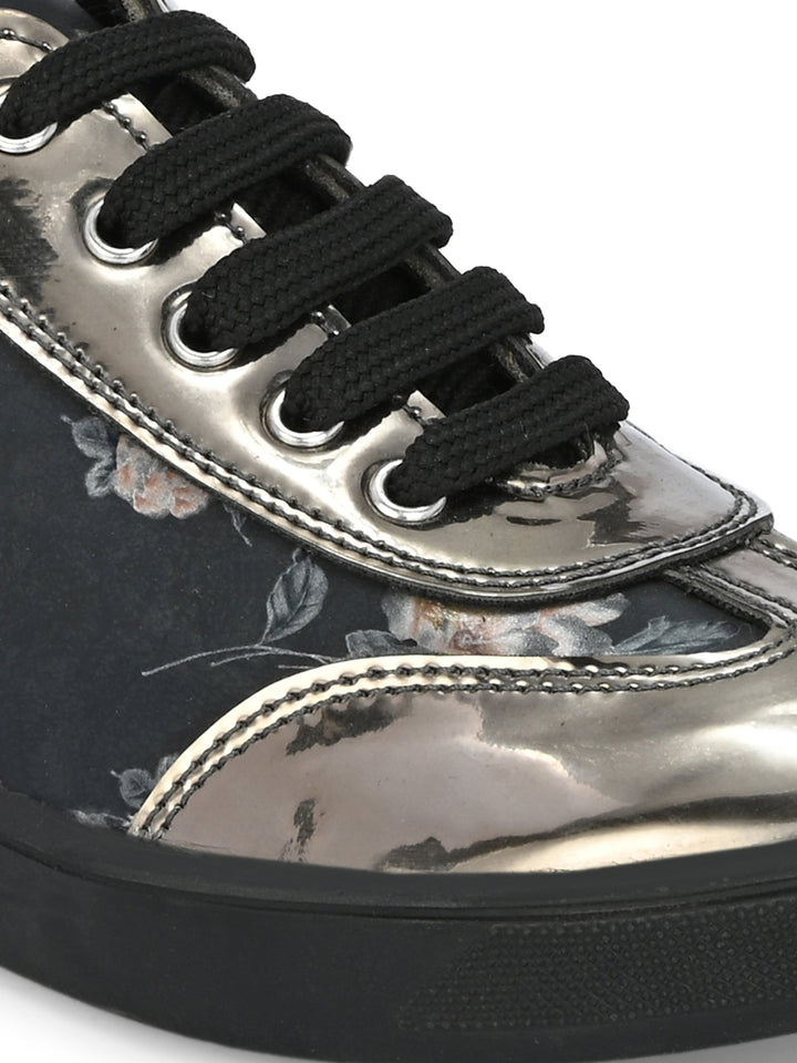 CARLO ROMANO BY WASAN VEGAN PATENT FLOWER PRINT SHOES FOR KIDS