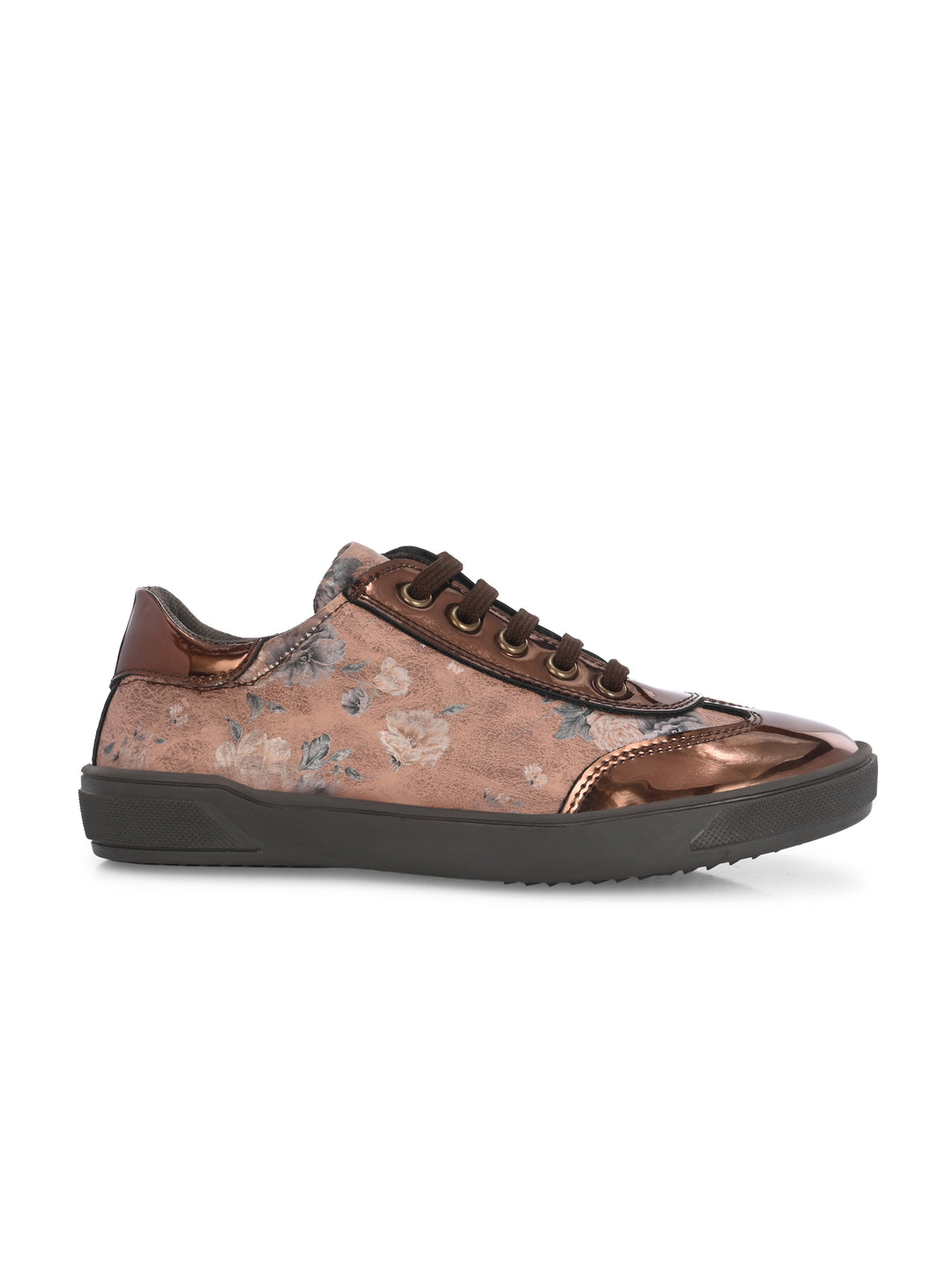 CARLO ROMANO BY WASAN VEGAN PATENT FLOWER PRINT SHOES FOR KIDS