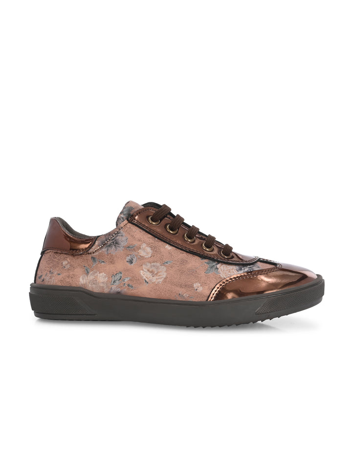 CARLO ROMANO BY WASAN VEGAN PATENT FLOWER PRINT SHOES FOR KIDS