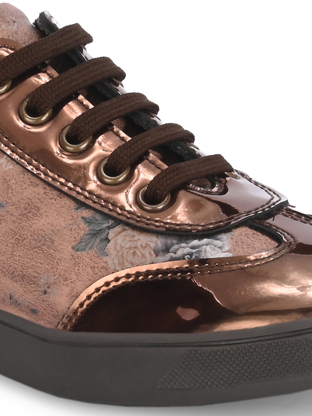 CARLO ROMANO BY WASAN VEGAN PATENT FLOWER PRINT SHOES FOR KIDS