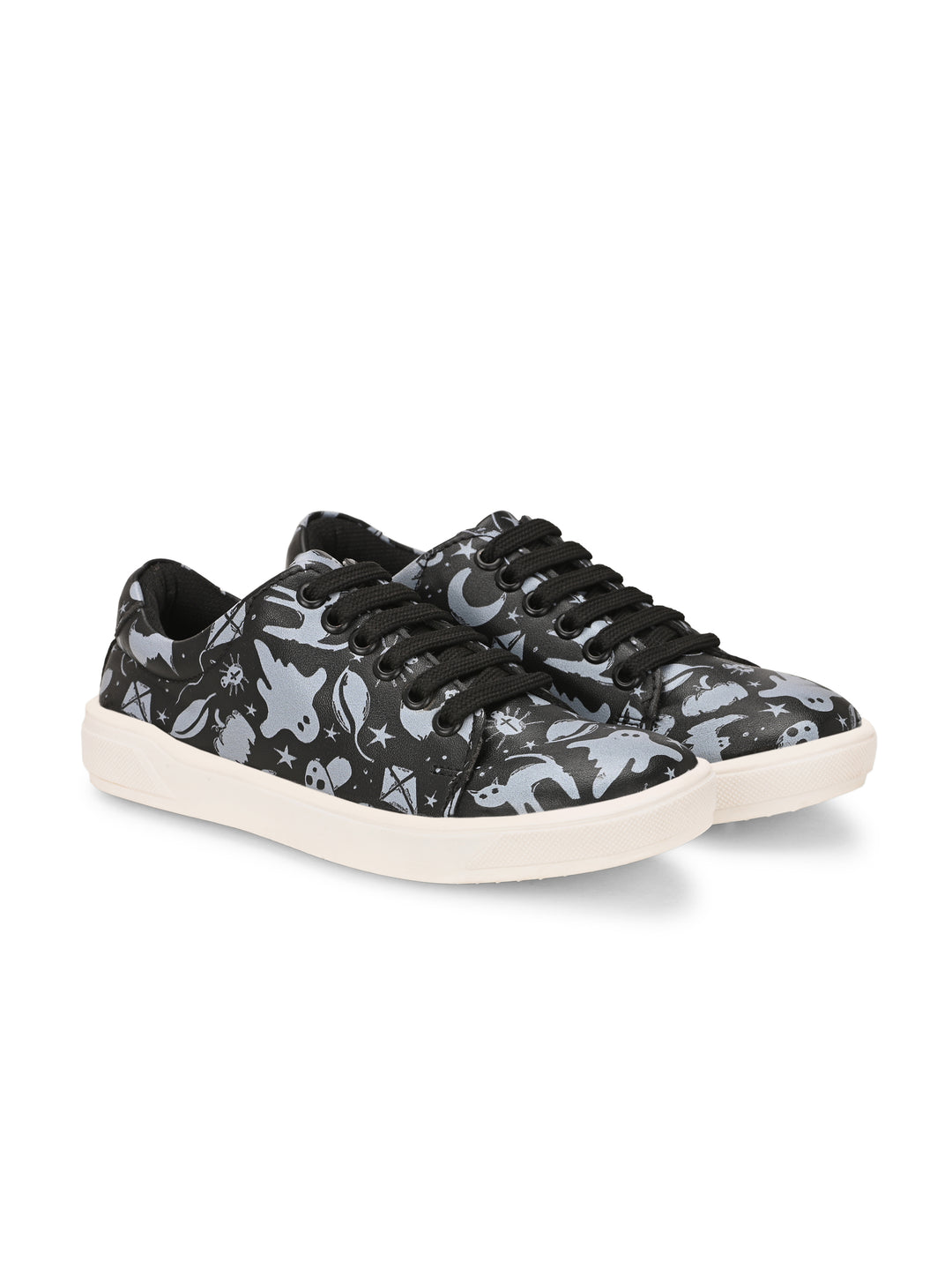 CARLO ROMANO BY WASAN BLACK PRIINTED VEGAN LEATHER DIGITAL PRINT SHOE FOR KIDS