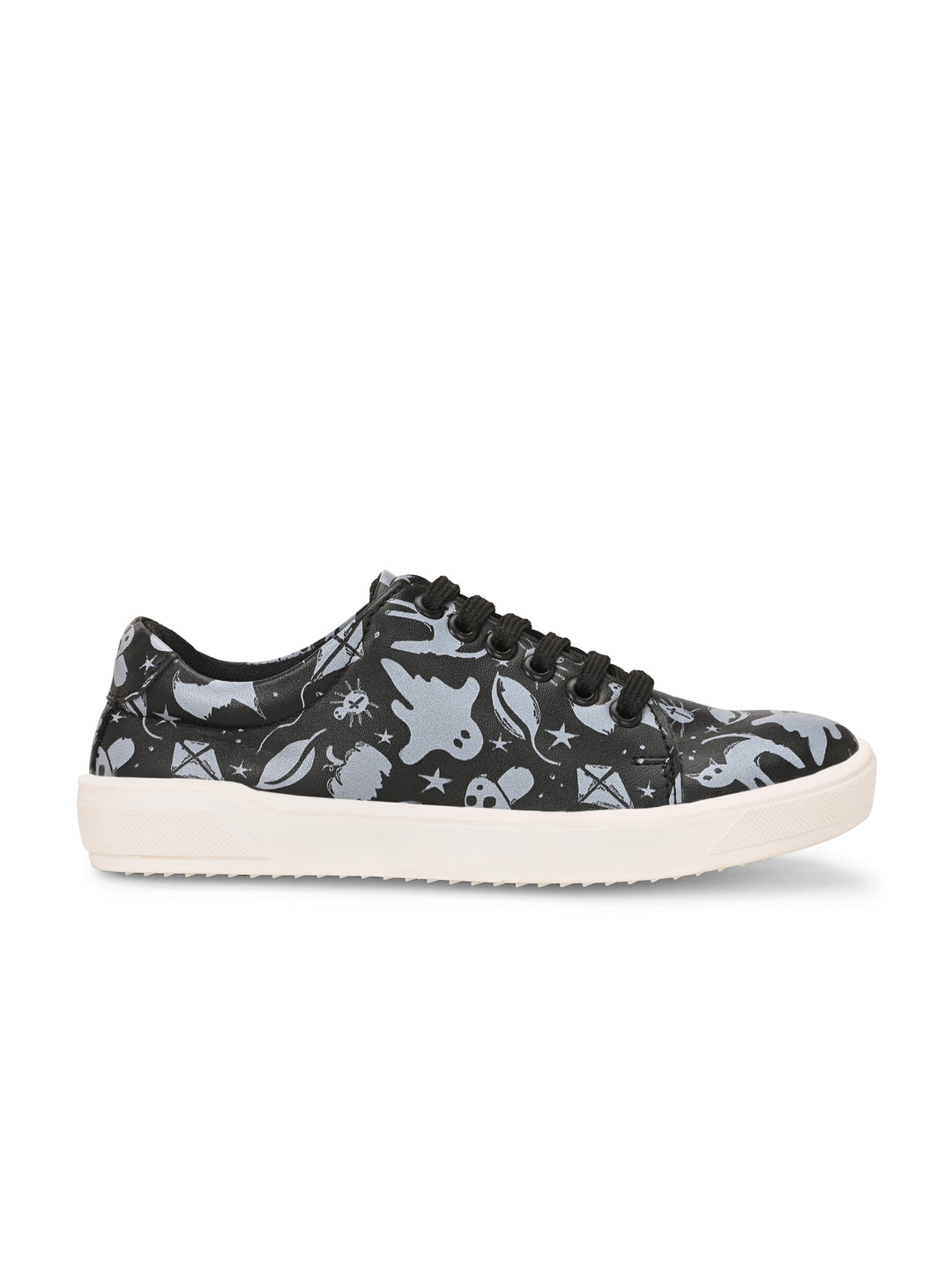 CARLO ROMANO BY WASAN BLACK PRIINTED VEGAN LEATHER DIGITAL PRINT SHOE FOR KIDS