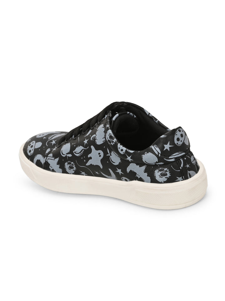 CARLO ROMANO BY WASAN BLACK PRIINTED VEGAN LEATHER DIGITAL PRINT SHOE FOR KIDS