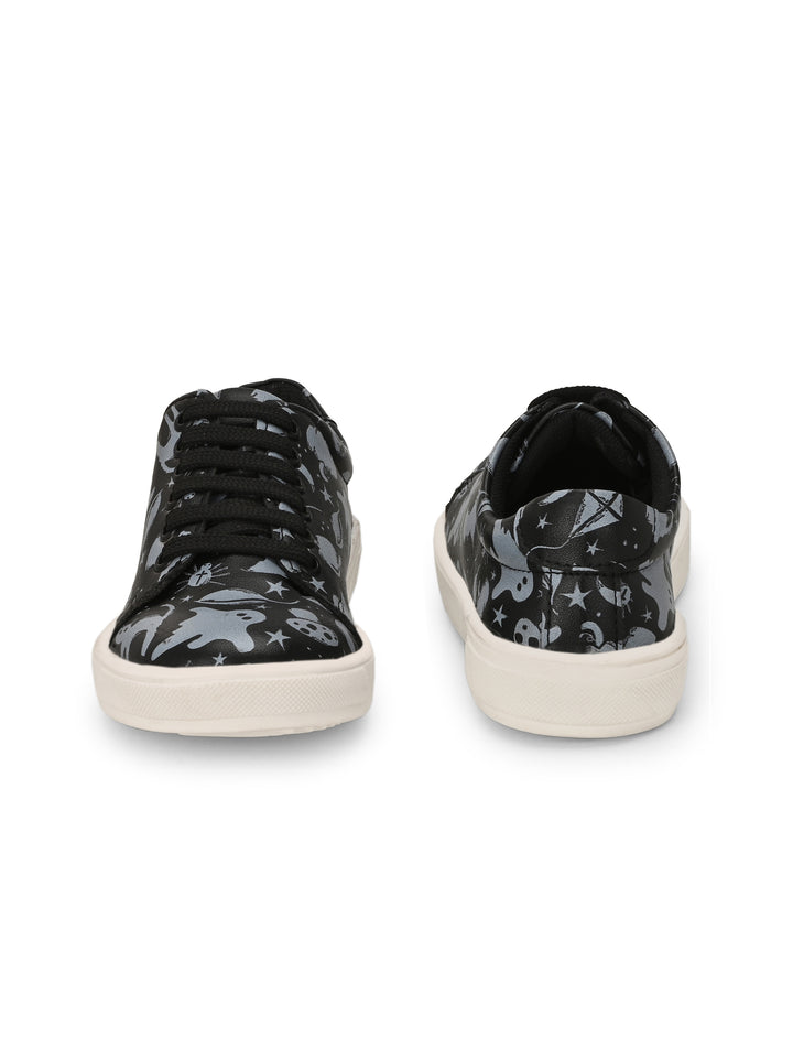 CARLO ROMANO BY WASAN BLACK PRIINTED VEGAN LEATHER DIGITAL PRINT SHOE FOR KIDS