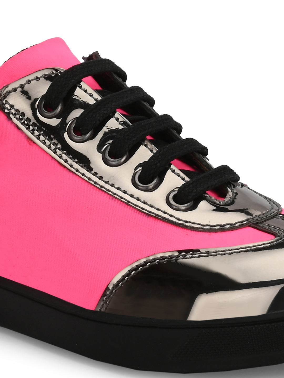 Kid's Vegan Leather Patent Lycra Shoes For Girls