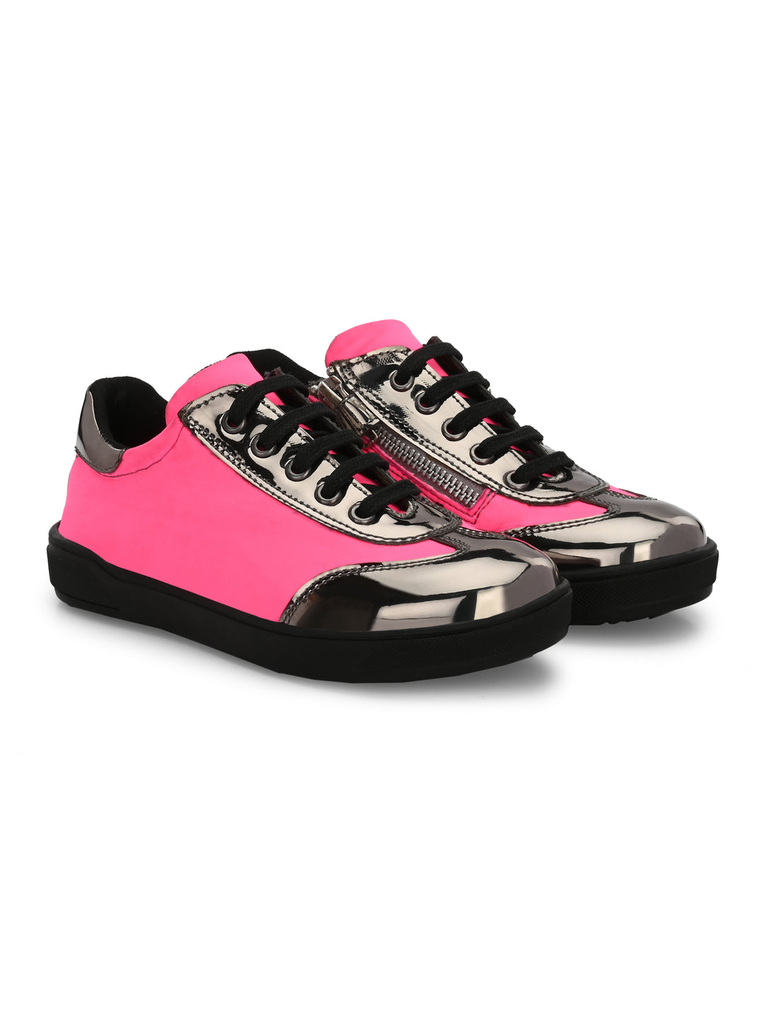 Kid's Vegan Leather Patent Lycra Shoes For Girls