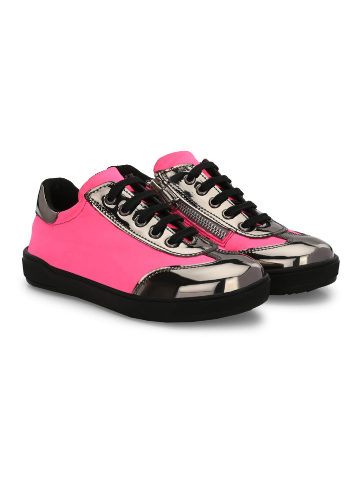 Kid's Vegan Leather Patent Lycra Shoes For Girls