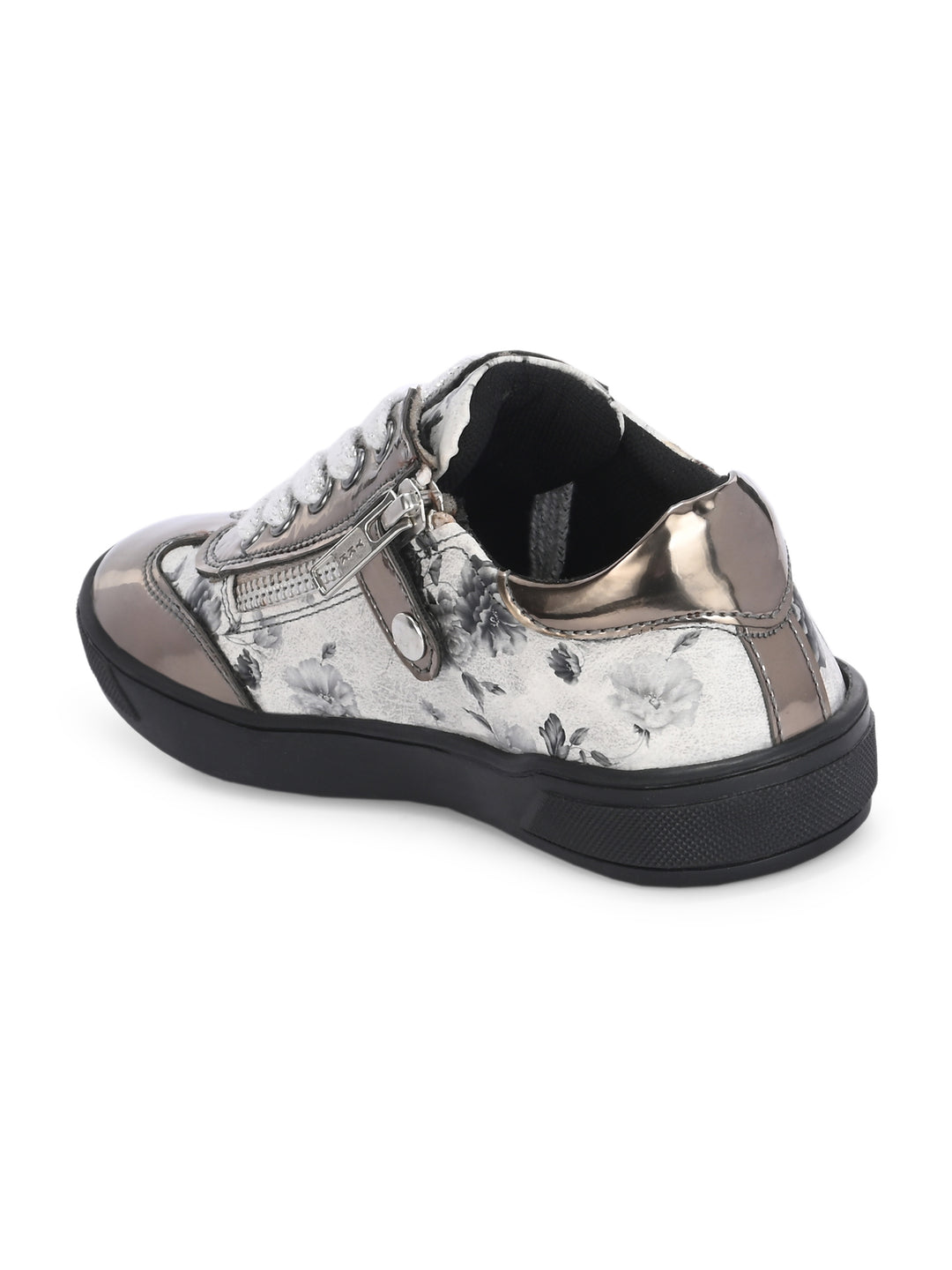 CARLO ROMANO BY WASAN VEGAN PATENT FLOWER PRINT SHOES FOR KIDS