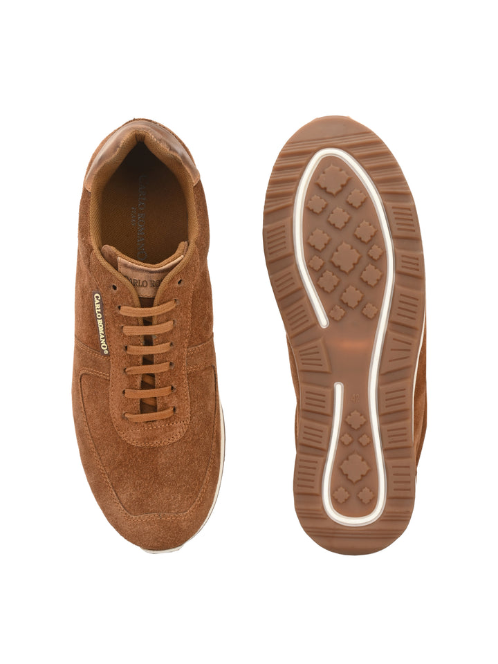 Men's Genuine Sude Leather Lace up Casual Sneaker Shoe