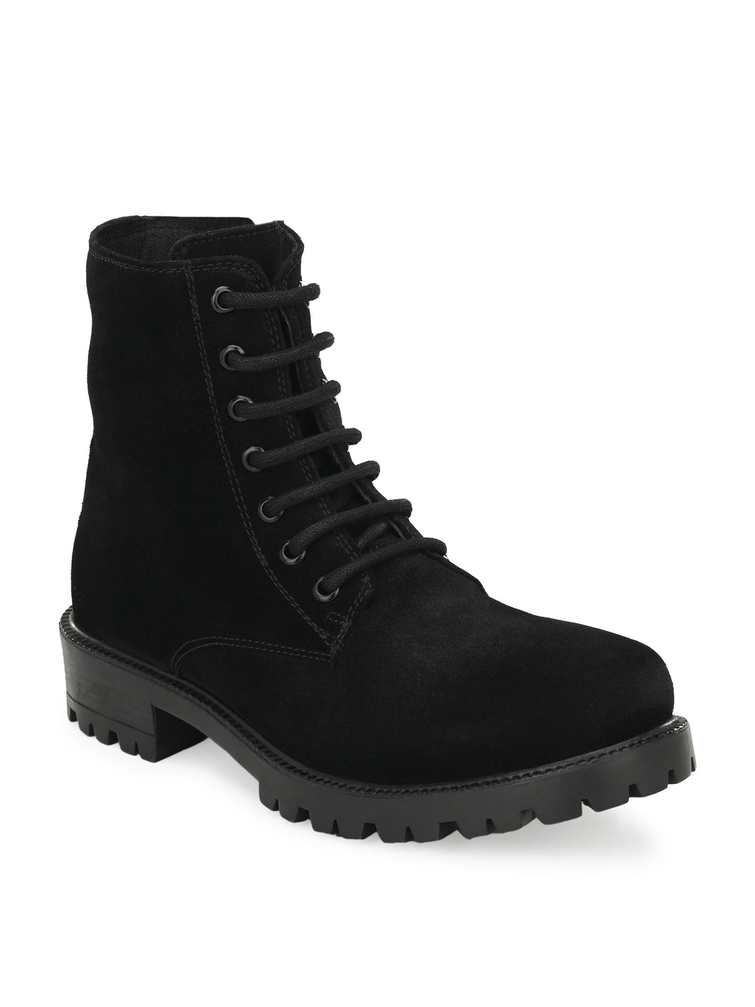 Women's Suede Lace-Ups with Zip High Ankle Boots