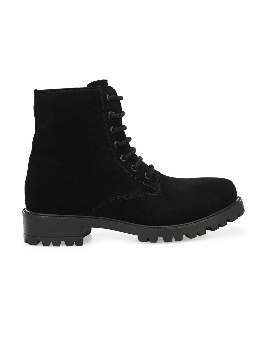 Women's Suede Lace-Ups with Zip High Ankle Boots