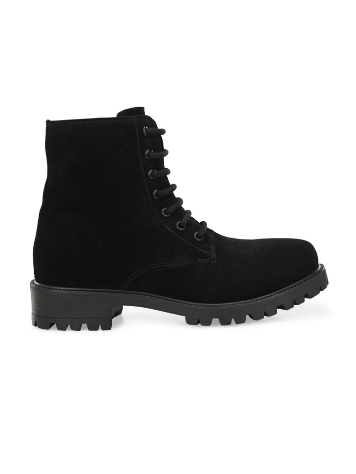 Women's Suede Lace-Ups with Zip High Ankle Boots