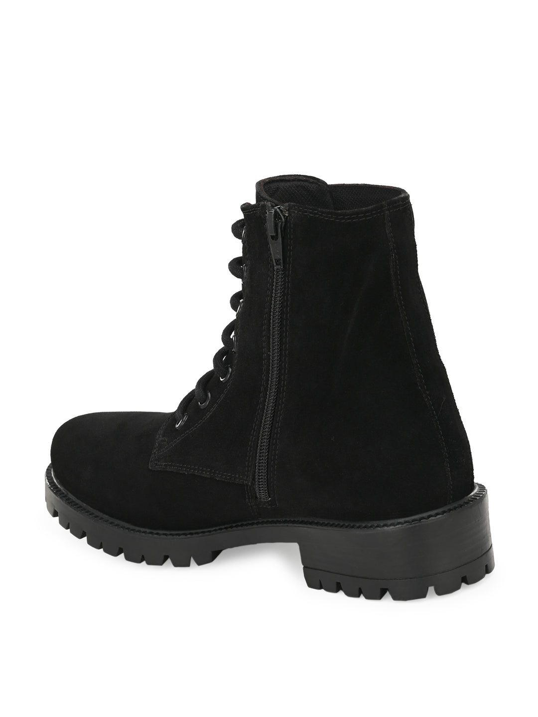 Women's Suede Lace-Ups with Zip High Ankle Boots