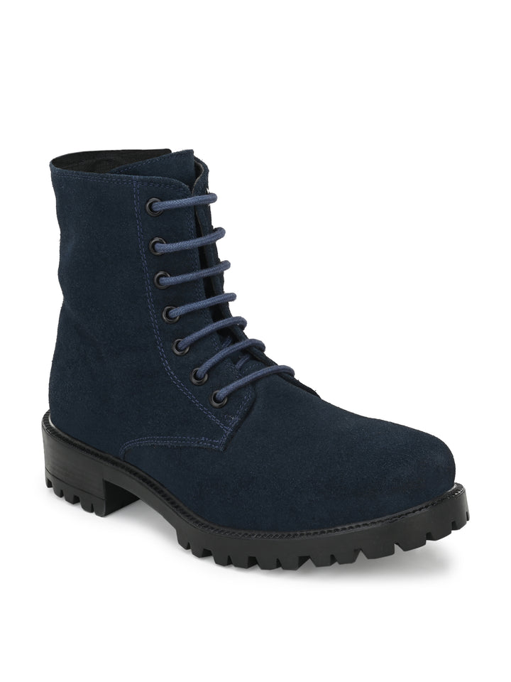 Women's Suede Lace-Ups with Zip High Ankle Boots