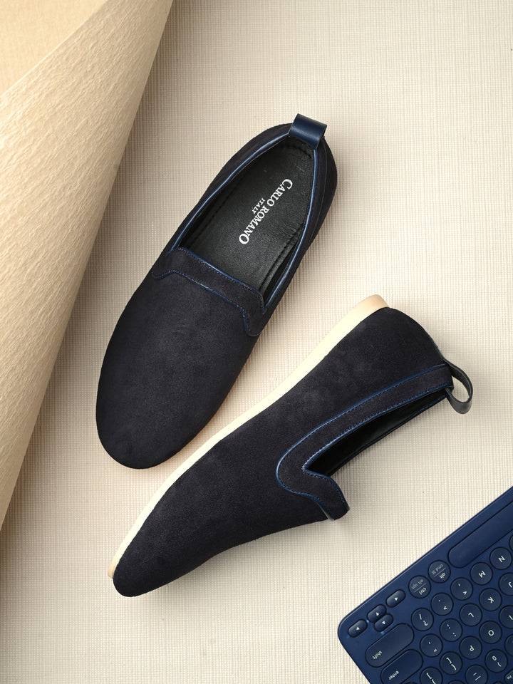 CARLO ROMANO SUEDE LEATHER LOAFER SHOES FOR MEN