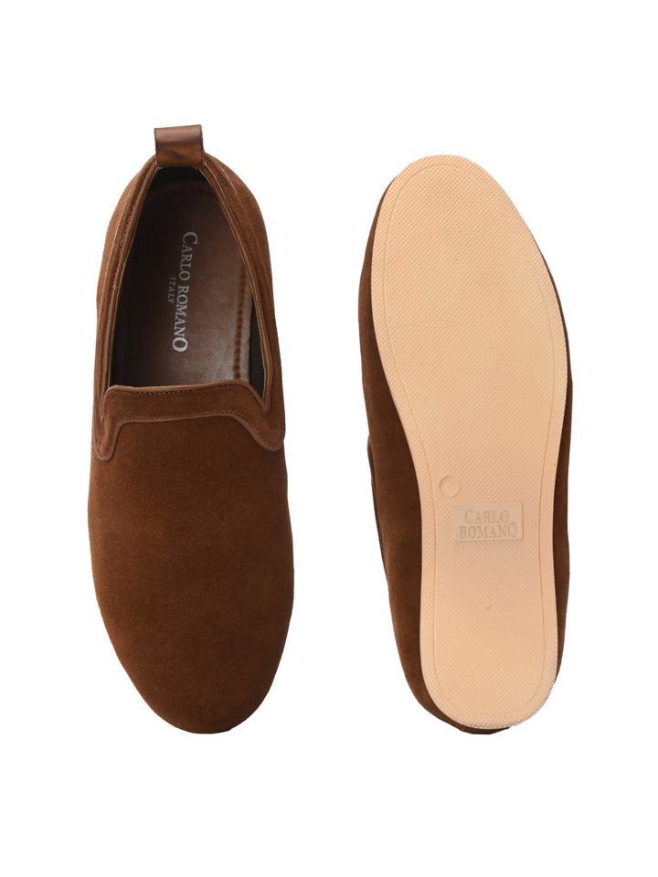 CARLO ROMANO SUEDE LEATHER LOAFER SHOES FOR MEN