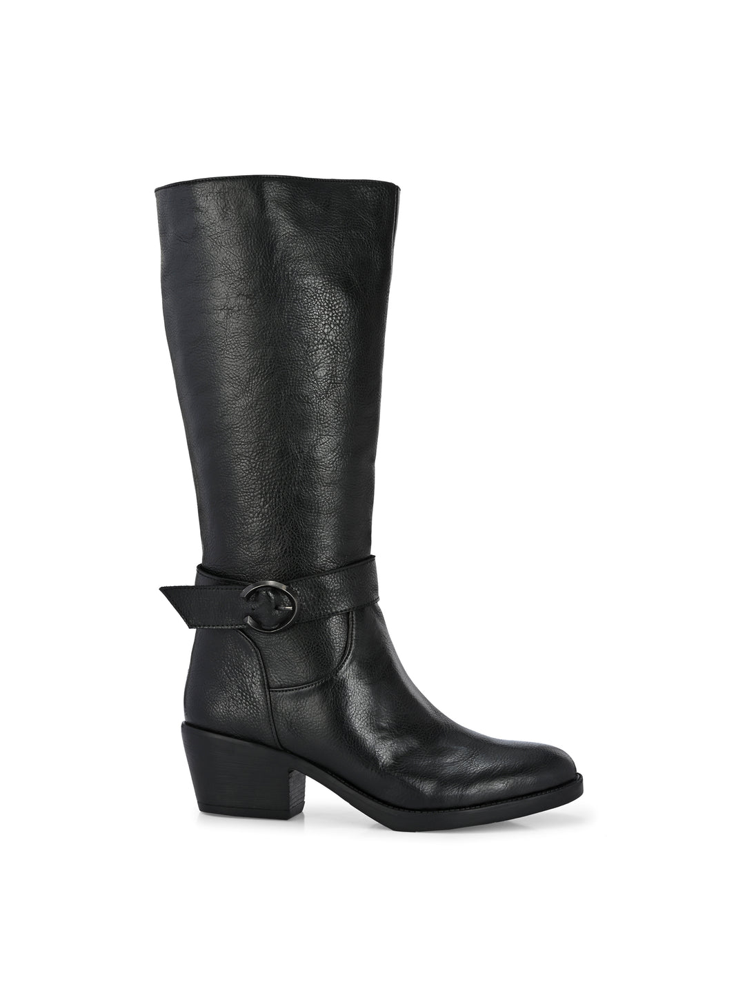 CARLO ROMANO BY WASAN BLACK COLOR  VEGAN LEATHER LONG BOOT FOR WOMEN
