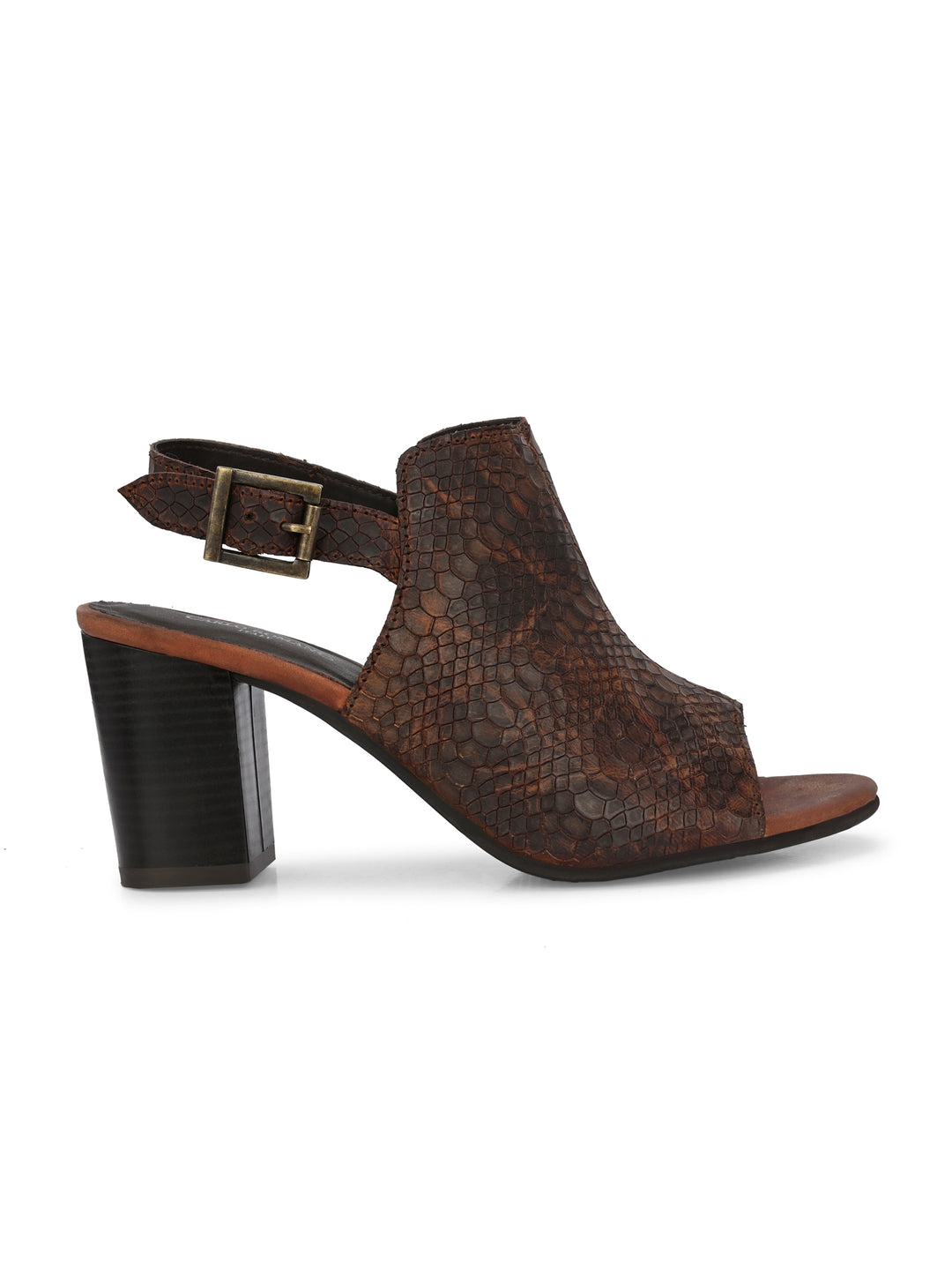CARLO ROMANO BY WASAN SNAKE PRINT LEATHER SANDAL FOR WOMEN