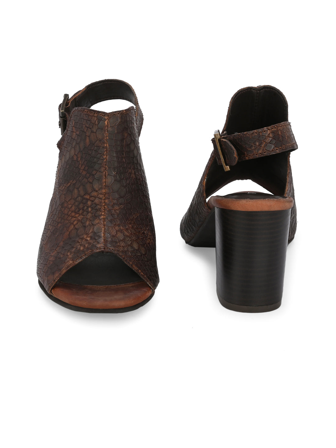 CARLO ROMANO BY WASAN SNAKE PRINT LEATHER SANDAL FOR WOMEN