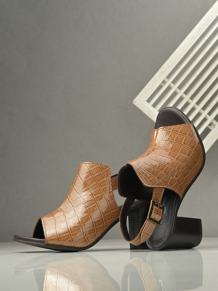 CARLO ROMANO CROCO PATENT VEGAN LEATHER SANDAL FOR WOMEN