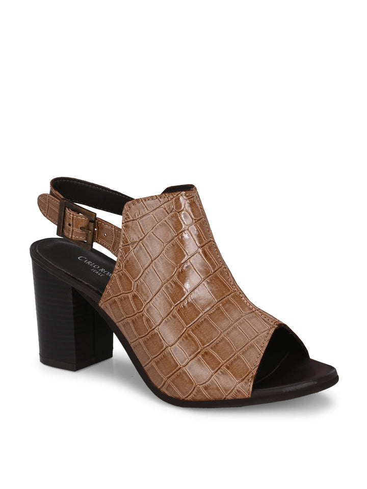CARLO ROMANO CROCO PATENT VEGAN LEATHER SANDAL FOR WOMEN