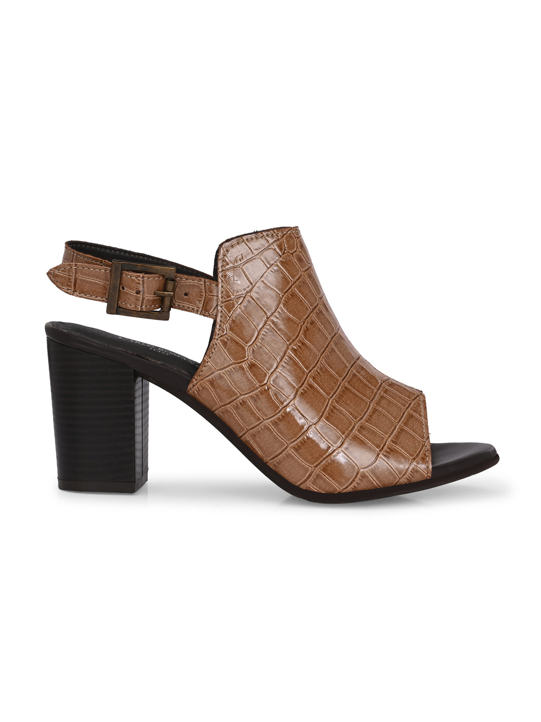 CARLO ROMANO CROCO PATENT VEGAN LEATHER SANDAL FOR WOMEN