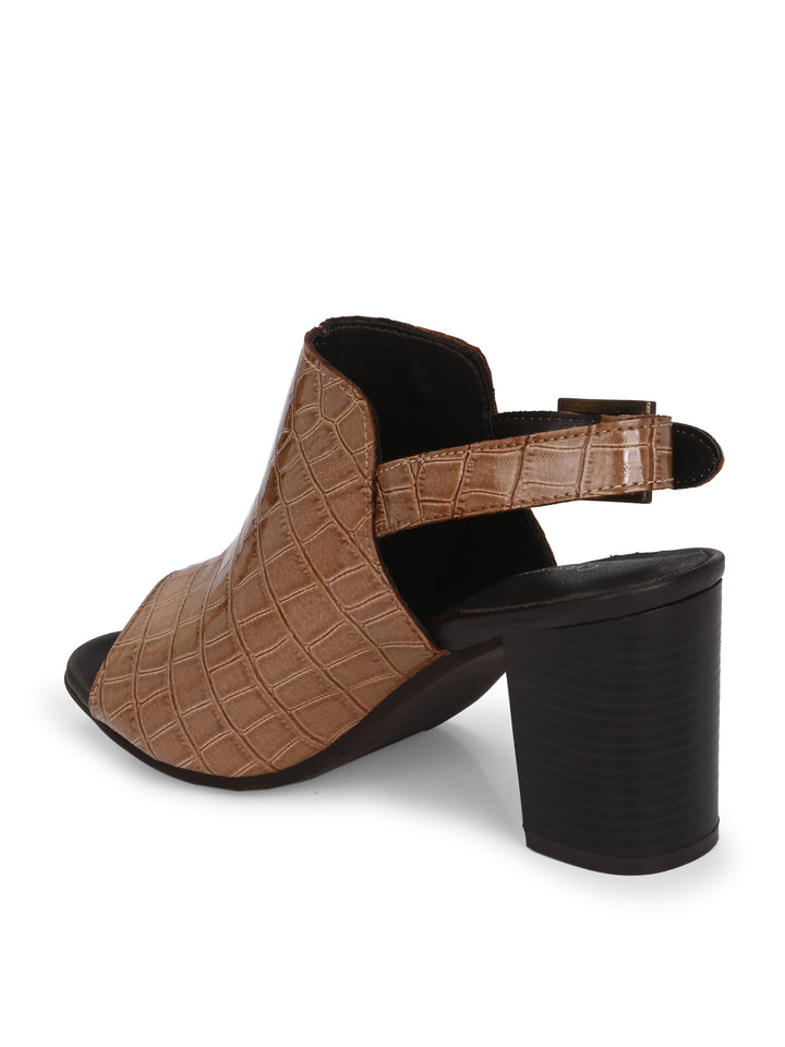 CARLO ROMANO CROCO PATENT VEGAN LEATHER SANDAL FOR WOMEN
