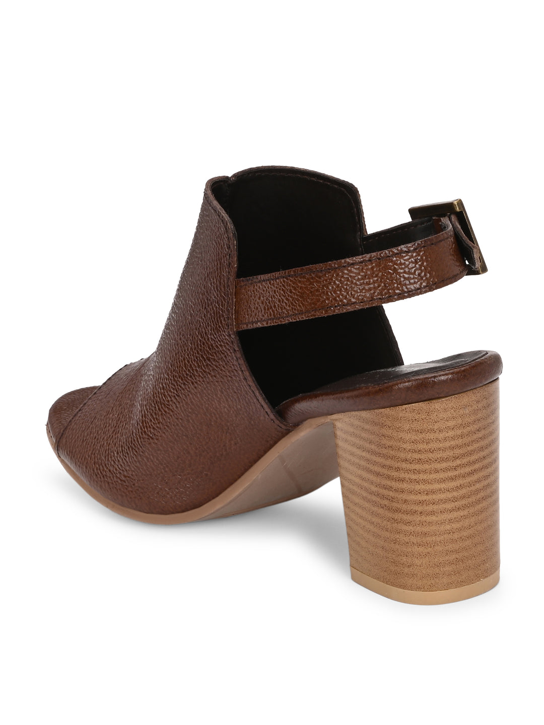 CARLO ROMANO BY WASAN BROWN COLOR GENUINE LEATHER HEEL SANDAL FOR WOMEN