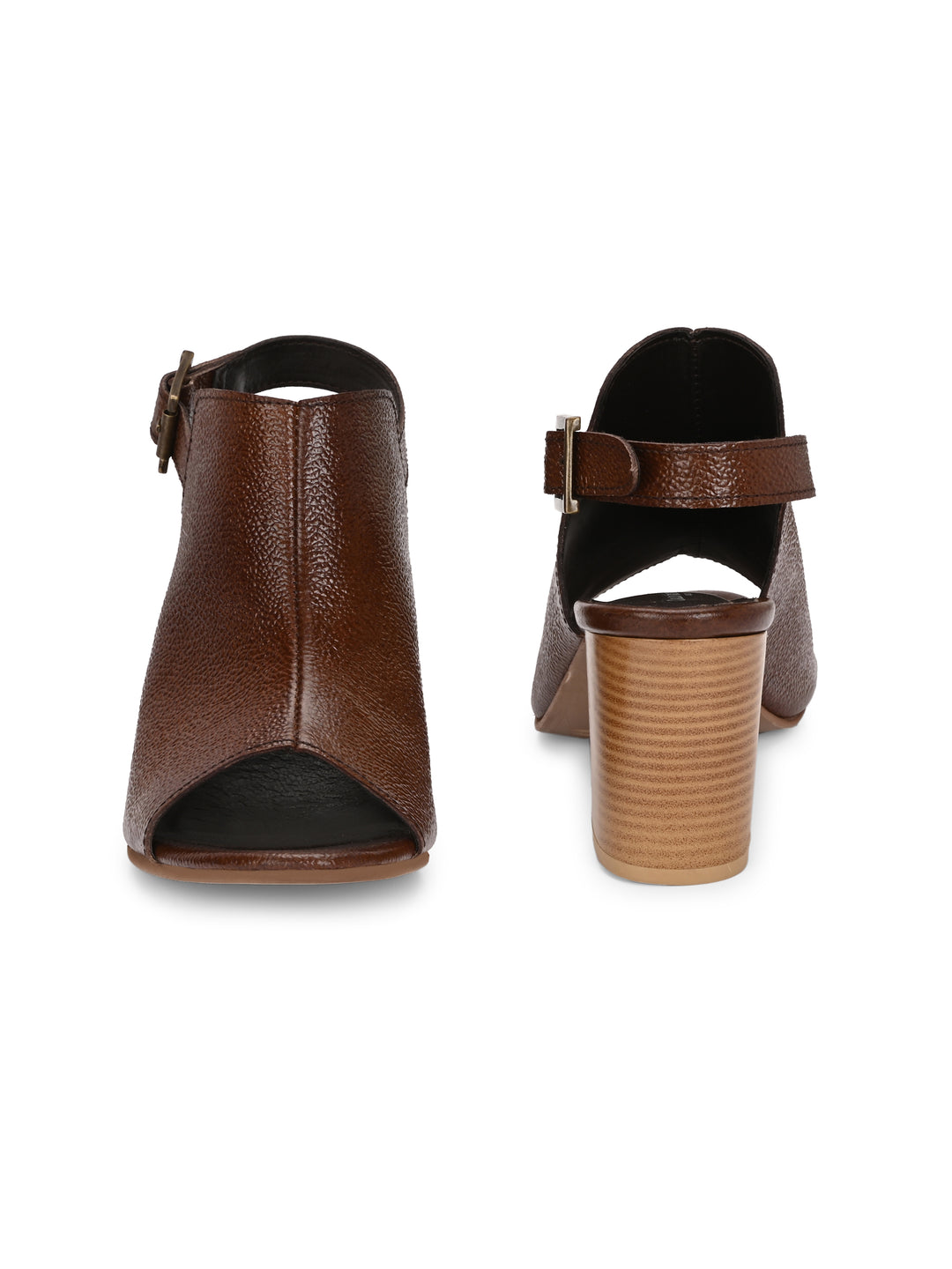 CARLO ROMANO BY WASAN BROWN COLOR GENUINE LEATHER HEEL SANDAL FOR WOMEN