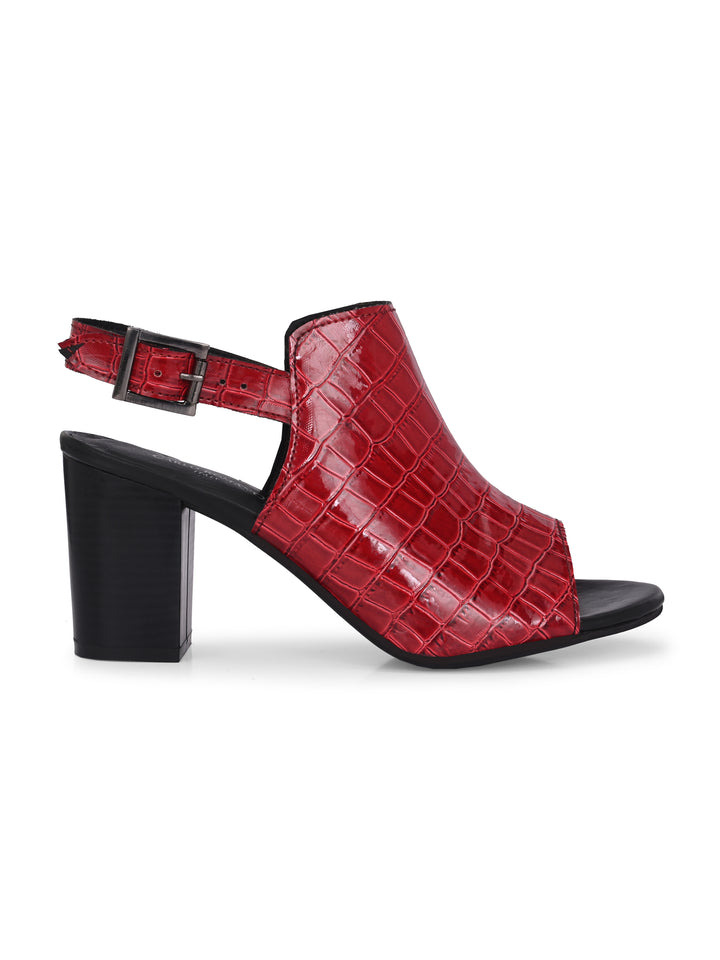 CARLO ROMANO CROCO PATENT VEGAN LEATHER SANDAL FOR WOMEN