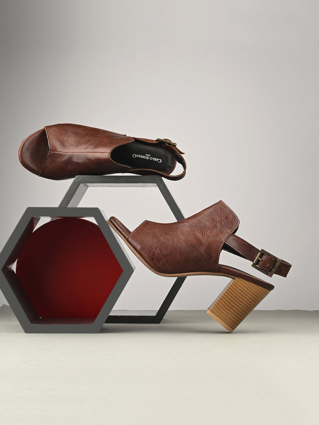 CARLO ROMANO BY WASAN TAN COLOR WOMEN'S VEGAN LEATHER SANDAL