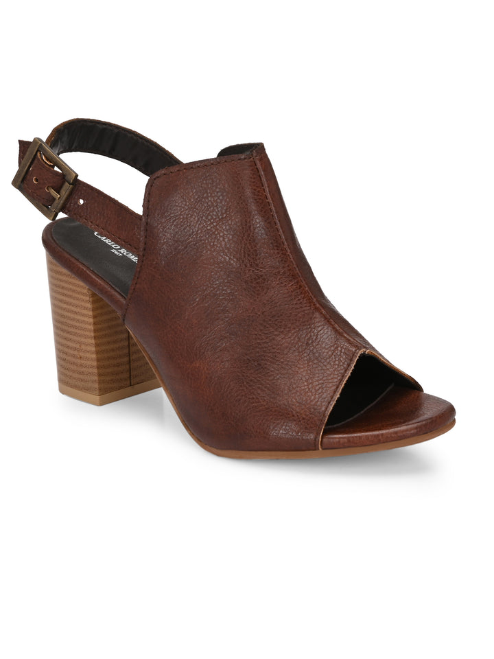 CARLO ROMANO BY WASAN TAN COLOR WOMEN'S VEGAN LEATHER SANDAL