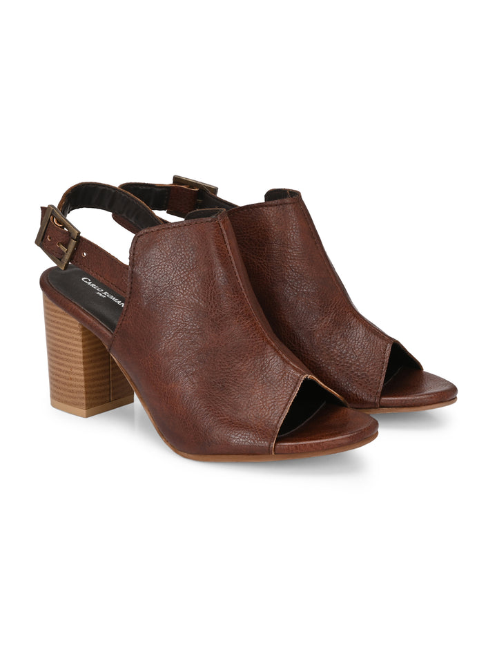 CARLO ROMANO BY WASAN TAN COLOR WOMEN'S VEGAN LEATHER SANDAL